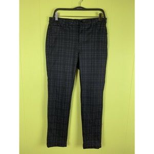 Dash Black Gray Pants Plaid Stretch Soft Leggings Size M W32 L30